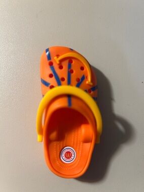 McDonald's Orange Kids Clog with Yellow Strap and Blue Accents